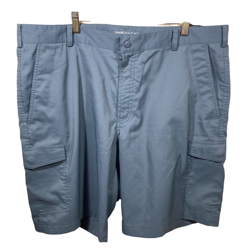Nike Golf Cargo Shorts Sz 38 Dri Fit Casual Charcoal Gray Zipper Pocket